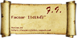 Facsar Ildikó névjegykártya